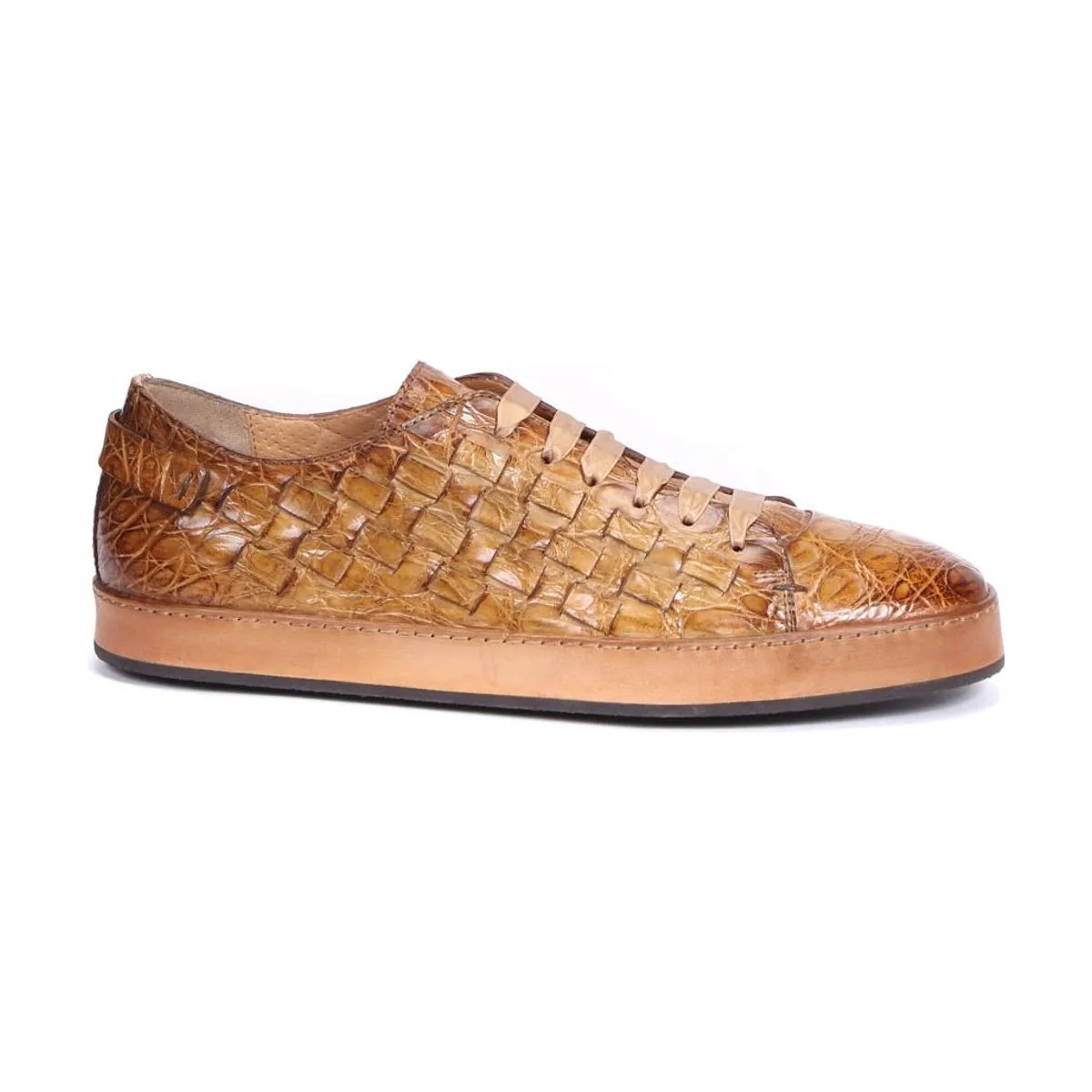 Мужские кеды Santoni из кожи каймана