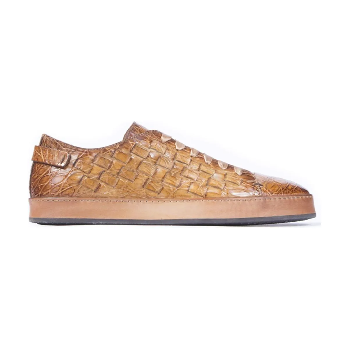 Мужские кеды Santoni из кожи крокодила